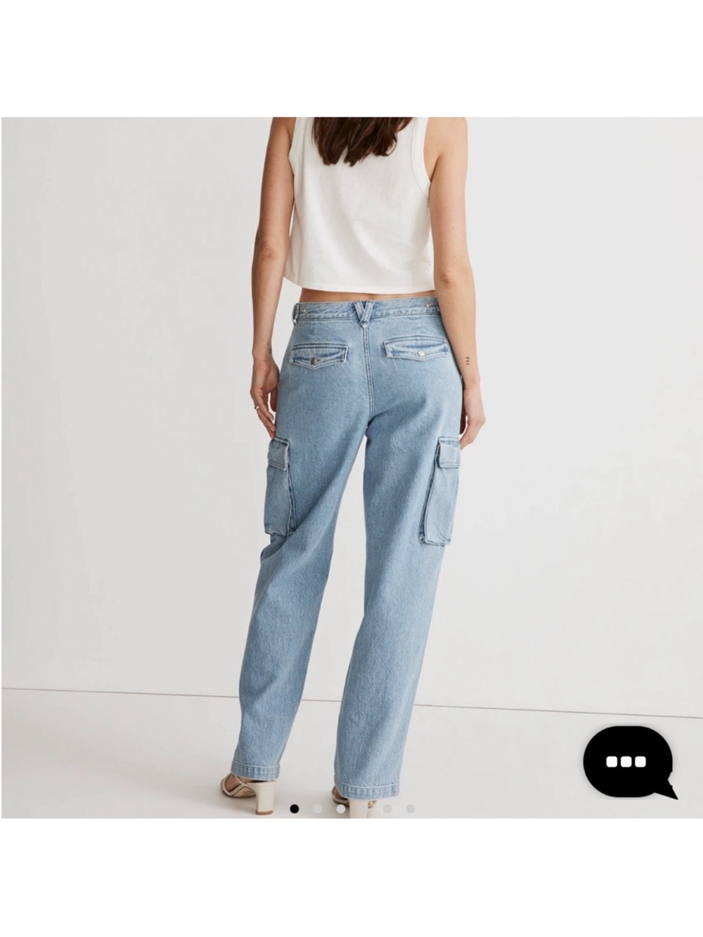 Madewell Light Blue Low Slung Cargo Jeans - Women